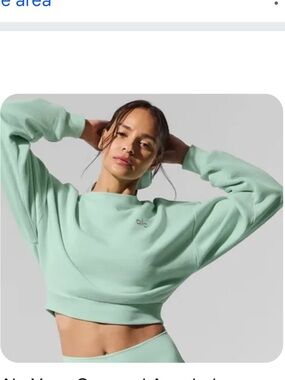 ALO Yoga Spearmint Cropped Crewneck Sweatshirt